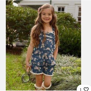 Matilda Jane sz 6 playground romper floral shortalls overalls